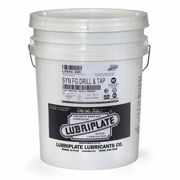 Lubriplate Synthetic fluid, recommended for drilling and tapping SYN-FG DRILL & TAP, 5 GAL PAIL L0540-060